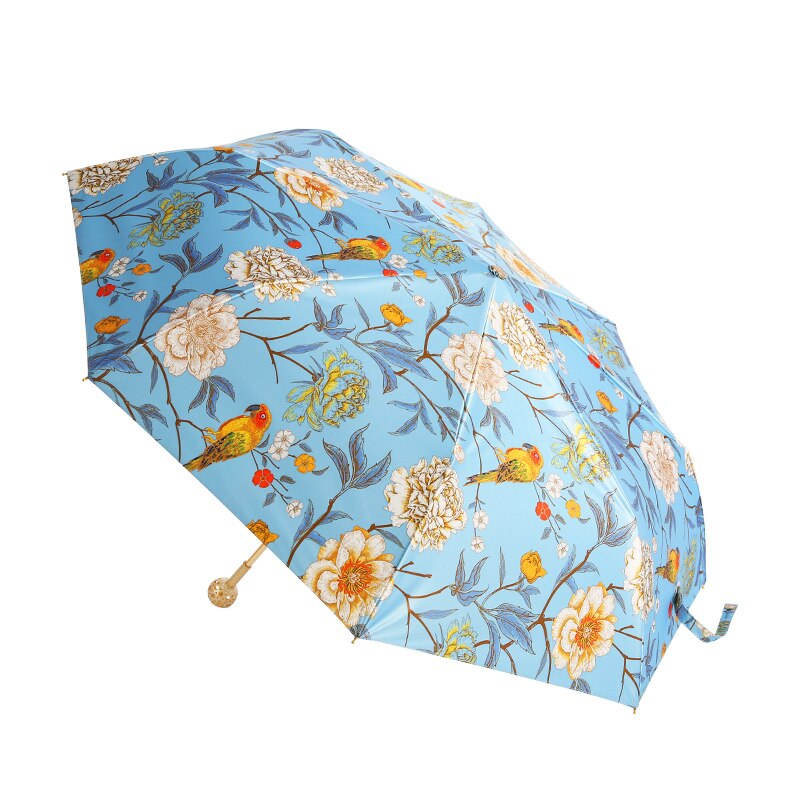 Paraguas MissRain con mango de bola de oro, paraguas de lujo para mujer, , protección Uv, bolsillo plegable, paraguas de lluvia para mujer, hermosos y compactos: B