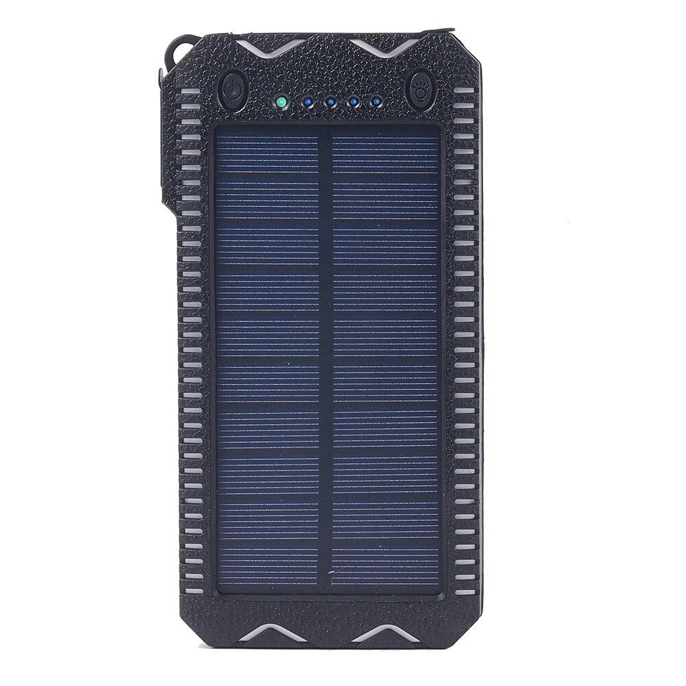 20000 mAh Solar Charger Dual USB Pack Telefoon Oplader Power Bank Externe Batterij Met 2 Zaklamp Voor Mobiele