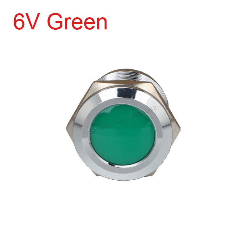 22mm Metal Indicator light LED Signal Lamp Warning light Car Boat Pilot Panel Signal Light 6V 12V 24V 220V 110V RGBYW Waterproof: 6v Green