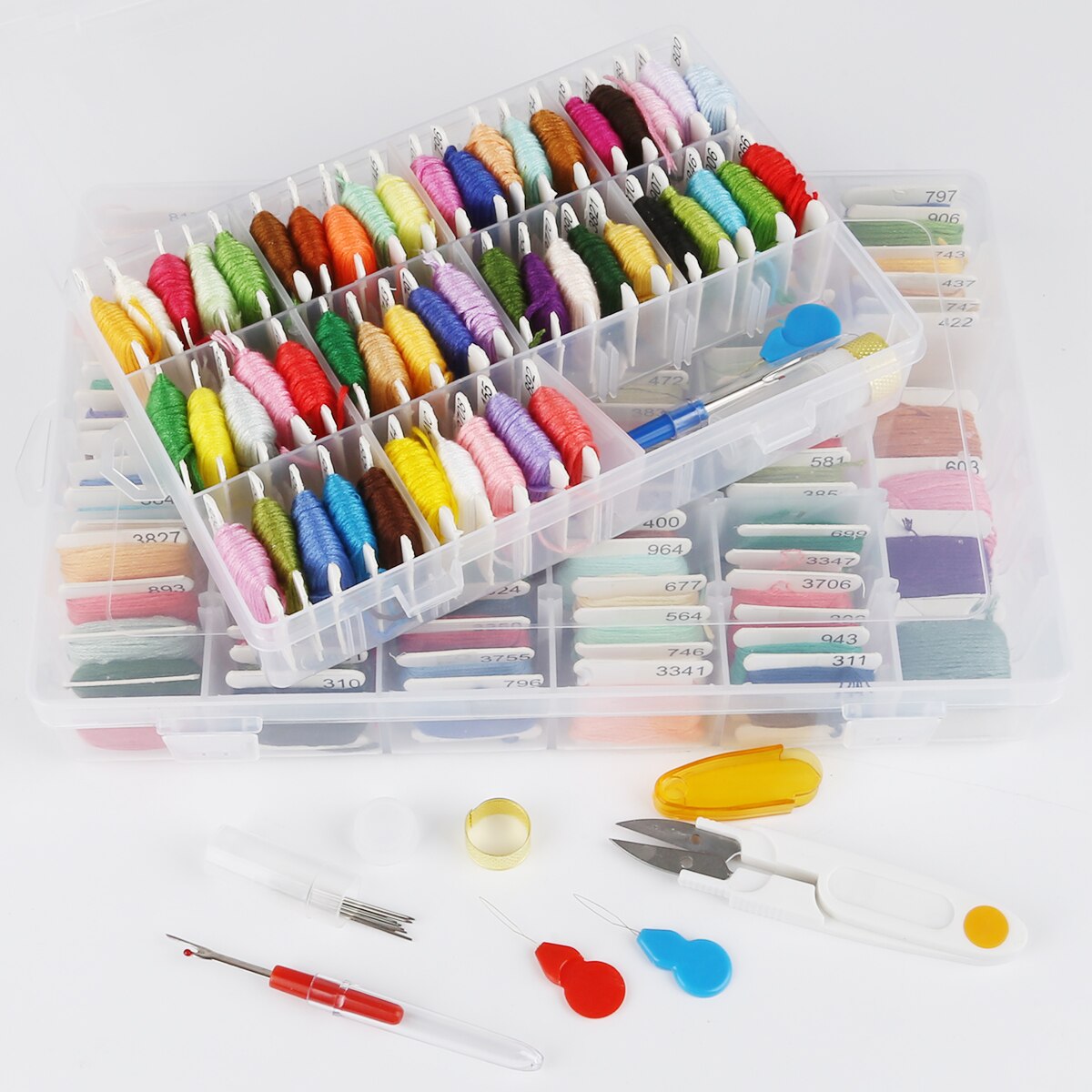 50/100 Colors Embroidery Thread Floss Cross Stitch Thread Tool Kit Box For DIY Handmade Sewing Craft Kit Box Set Tools