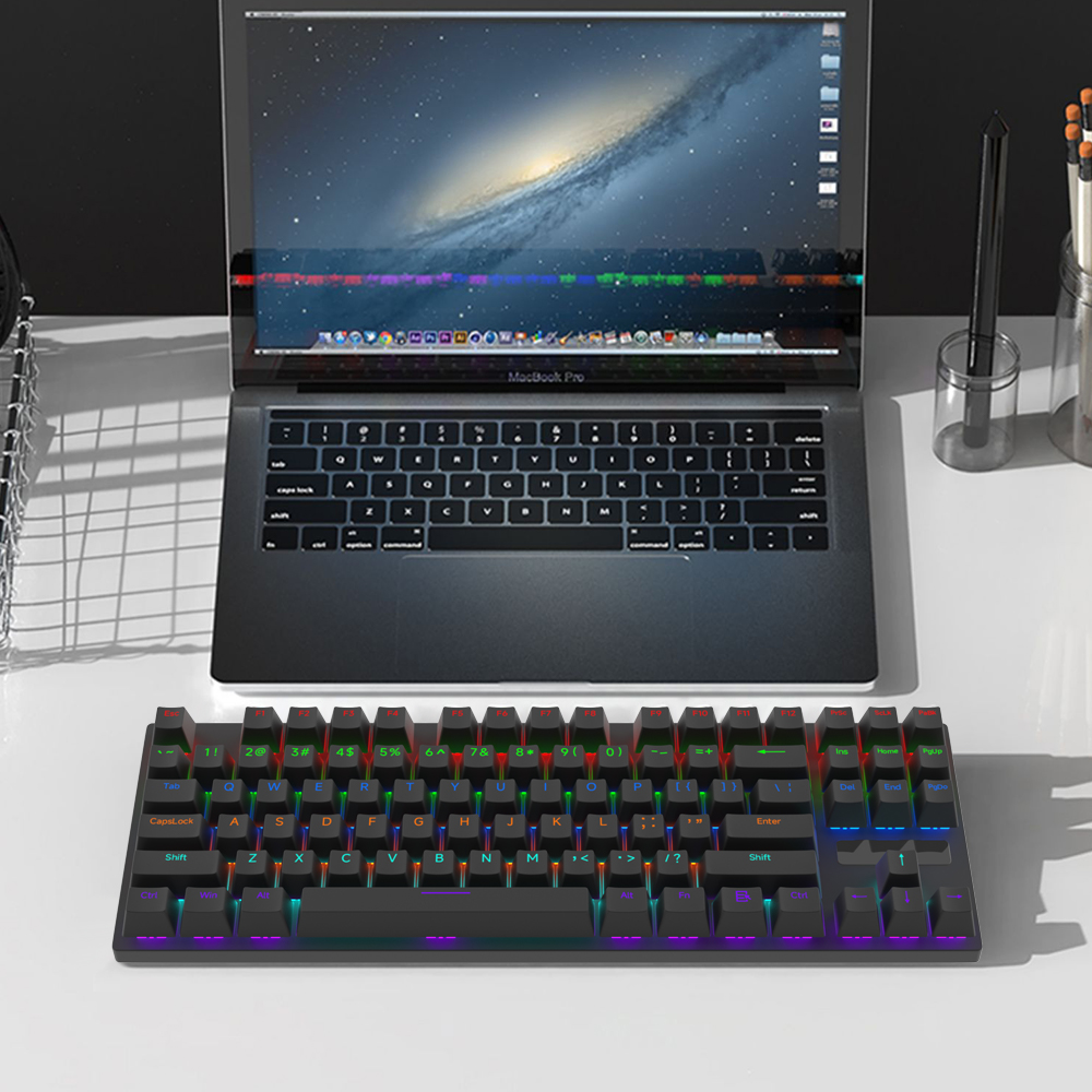Casepoke 87 Toetsen Gaming Toetsenbord Met Blauwe Schakelaar Rode Schakelaar Bruine Schakelaar Hotswap Toetsenbord Bedrade Mechanische Toetsenbordgamer