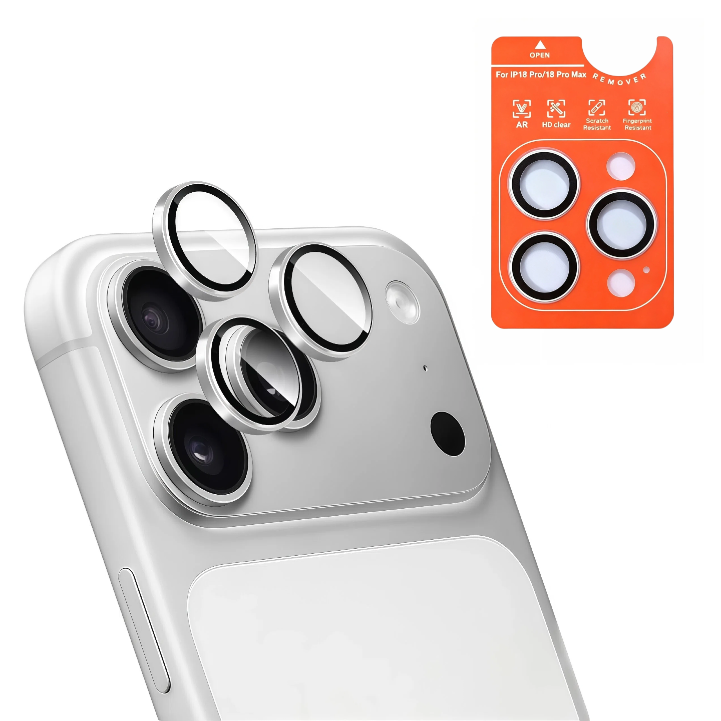 For iPhone 18Pro/18 pro Max AR Anti-Fog Original Color Rear Camera Tempered Glass Protective Film Clear Back Cover Glass: Silver / iPhone 18 Pro Max