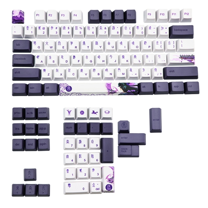 Datang 112-Key PBT Keycaps - Chinese Style OEM Profile Mechanical Keyboard Keycap Set