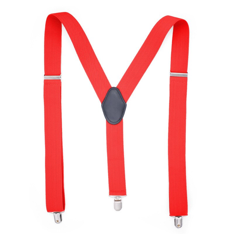 Bretelles à clipser unisexe Bretelles Pour femmes hommes chemise pantalon pantalon bretelle ceinture Bretelles Pour Homme Tirantes noir rouge: Red