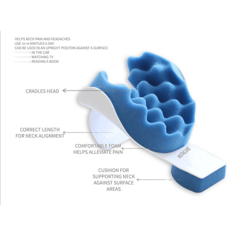 Almohada quiropráctica para el cuello y el hombro alisador almohada Cervical dispositivo de tracción para el cuello para el control del alivio del dolor y la columna Cervical