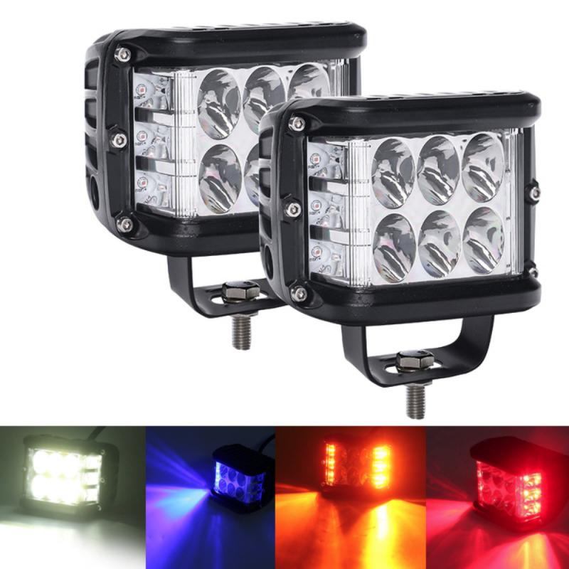 Barra de luces LED para coche, 12 LEDs, 45W, 12V, 24V, foco cuadrado redondo, Mini barra LED para camión, todoterreno, accesorios para todoterreno