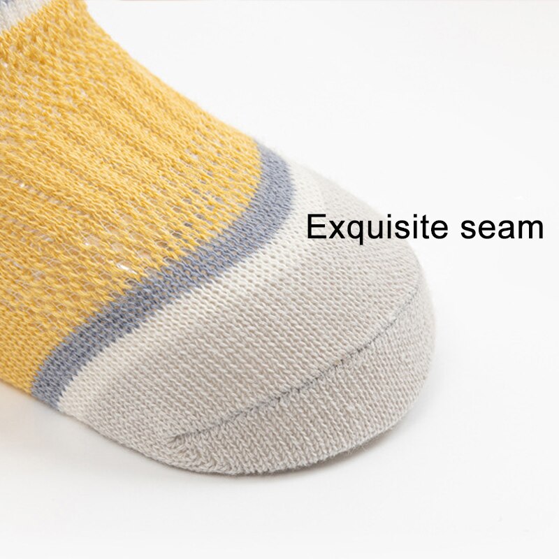10 Pairs Baby Mesh Sokken 2022 Zomer Ademend Peuter Meisje Boot Sokken Anti Slip Kids Jongens Floor Sokken Non-slip Katoen Zacht
