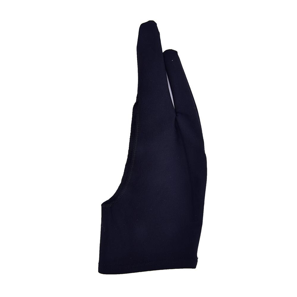 1pc to fingre antifouling handske til kunstnertegning &amp; pen grafisk tablet pude: Sort-l