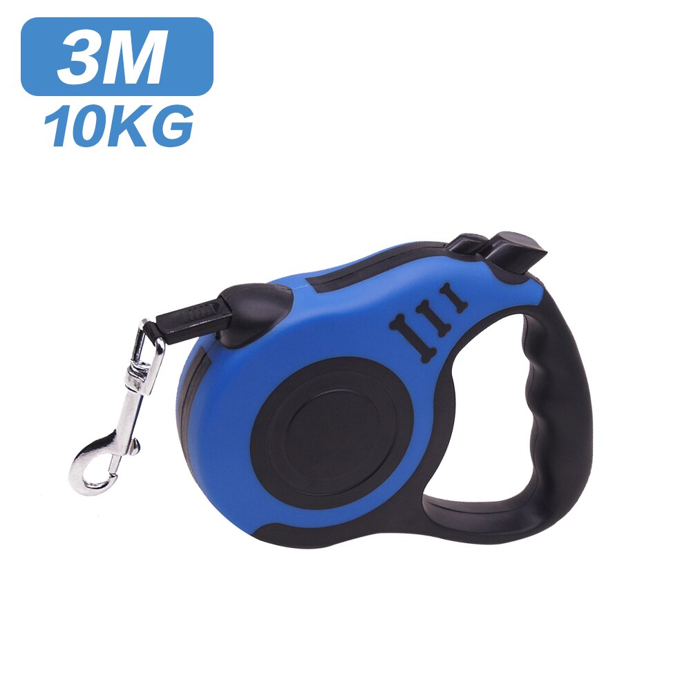 Laisse rétractable pour grands chiens, automatique, Flexible, en Nylon, corde de Traction longue et forte, extensible, fournitures pour animaux de compagnie: Blue A / 3M For Within 10KG
