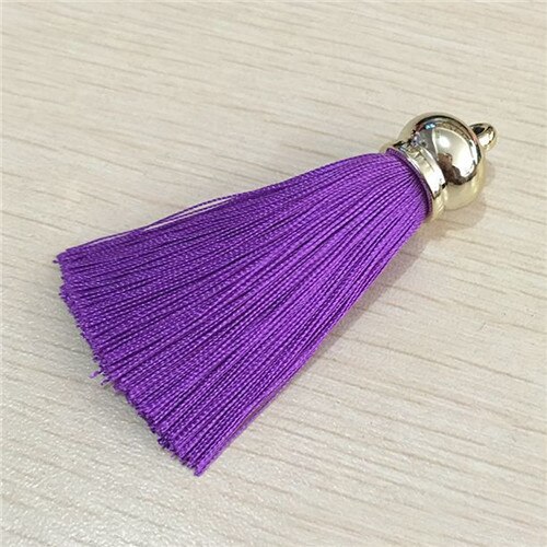 1 Uds. Pendientes borlas de seda colgantes para manualidades, tapas de extremo de plata, cepillo de borlas para DIY, accesorios para fabricación de joyas: 13