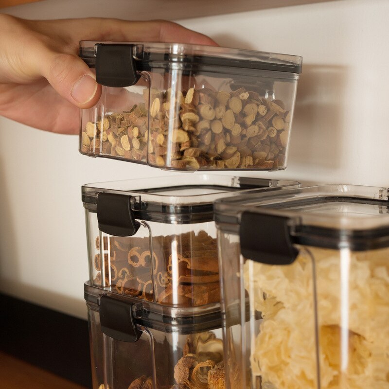 Versiegelt Panzer lagerung Kasten transparent kunststoff haushalt küche Snacks gewürze nüsse lebensmittel Klasse getreide lagerung Kasten