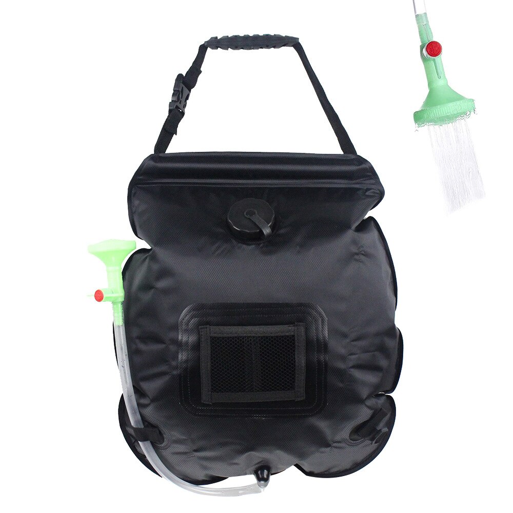 Water Bags 20L Outdoor Camping Hiking Solar Shower Bag Heating Camping Shower Climbing Hydration Bag Hose Switchable Shower Head