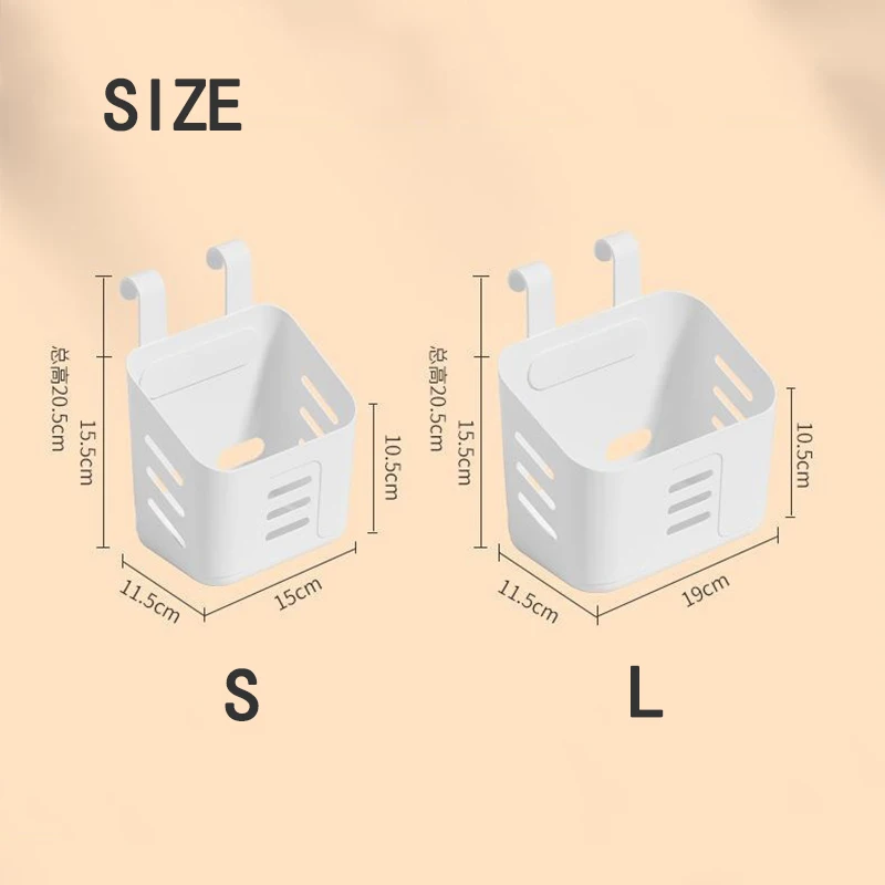 Kitchen Hanging Storage Basket Household Hanging Basket Bathroom Shelf Hangable Toilet Wall Hanging Plastic Kitchen Organizer