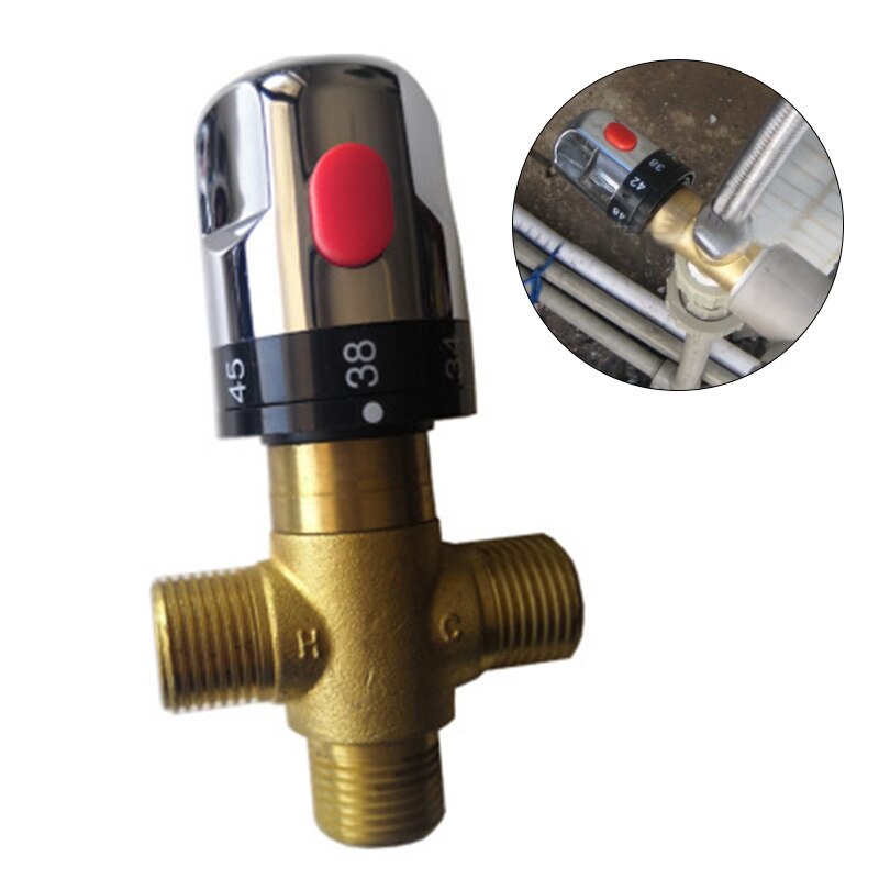 Brass Thermostatic Mixer Valve Thermostatic Cartridge Chrome Temperature Control Shower Mixer Valve Constant Temperature Valve