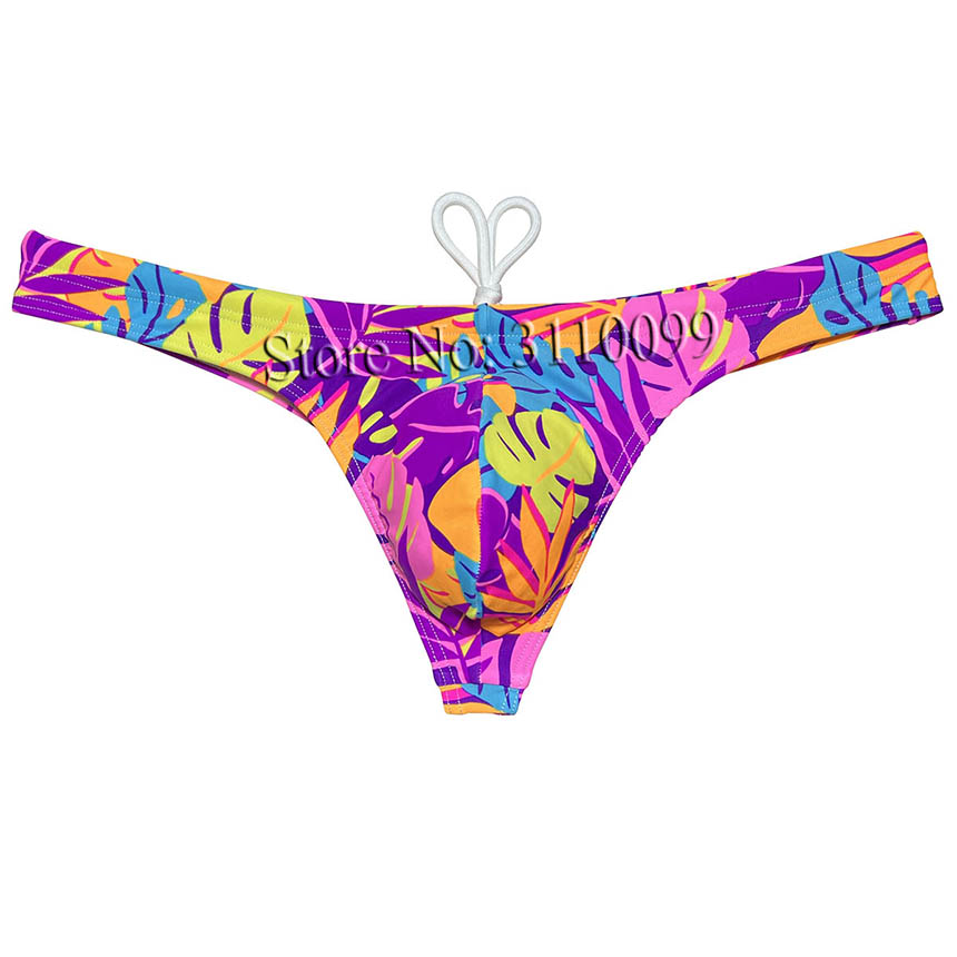Herren Eisseidenfutter Bade Tanga Badeanzug Beachwear Badehose Bikini Bademode Unterwäsche: M / Lavendel