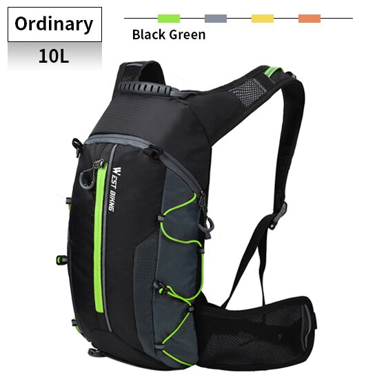 ovest bicicletta 10L sport Zaini Bici Pieghevole Borsa Da Viaggio Sacchetto di Alpinismo Delle Donne Degli Uomini Zaino Tenere Riciclaggio Della Bicicletta Del Sacchetto di Acqua: verde borsa 10L