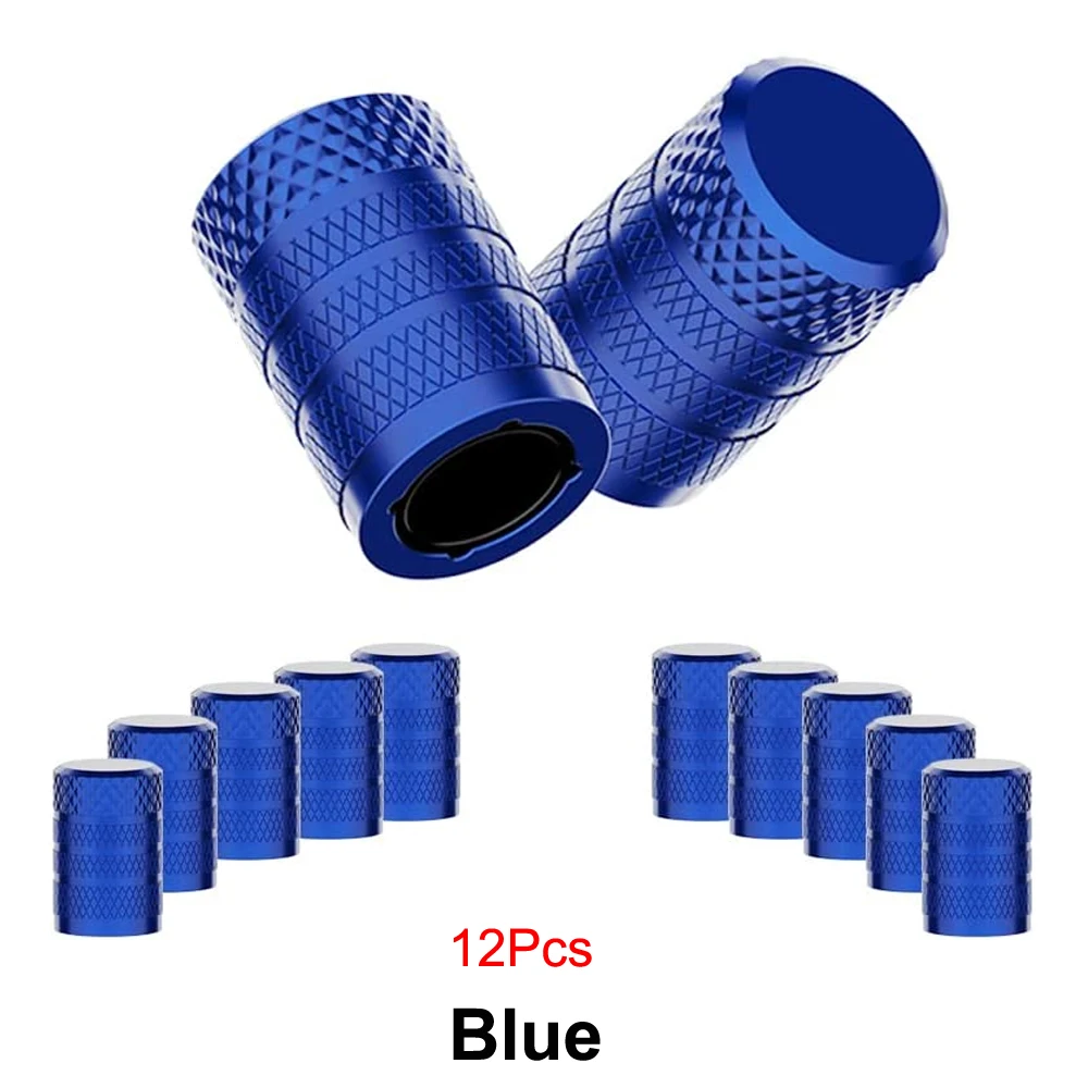 TQQTQQ Tapa de válvula de neumático de aluminio de 4/8/12 piezas, resistente a la corrosión, cubiertas de vástago universales para automóviles, camiones, motocicletas, SUV y bicicletas: Negro