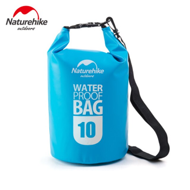 Naturehike-bolsa seca impermeable de 5L, 10l, 15l, 20 litros, bolsa seca con correa para el hombro, para playa, natación, kayak, acampada: Blue 10L