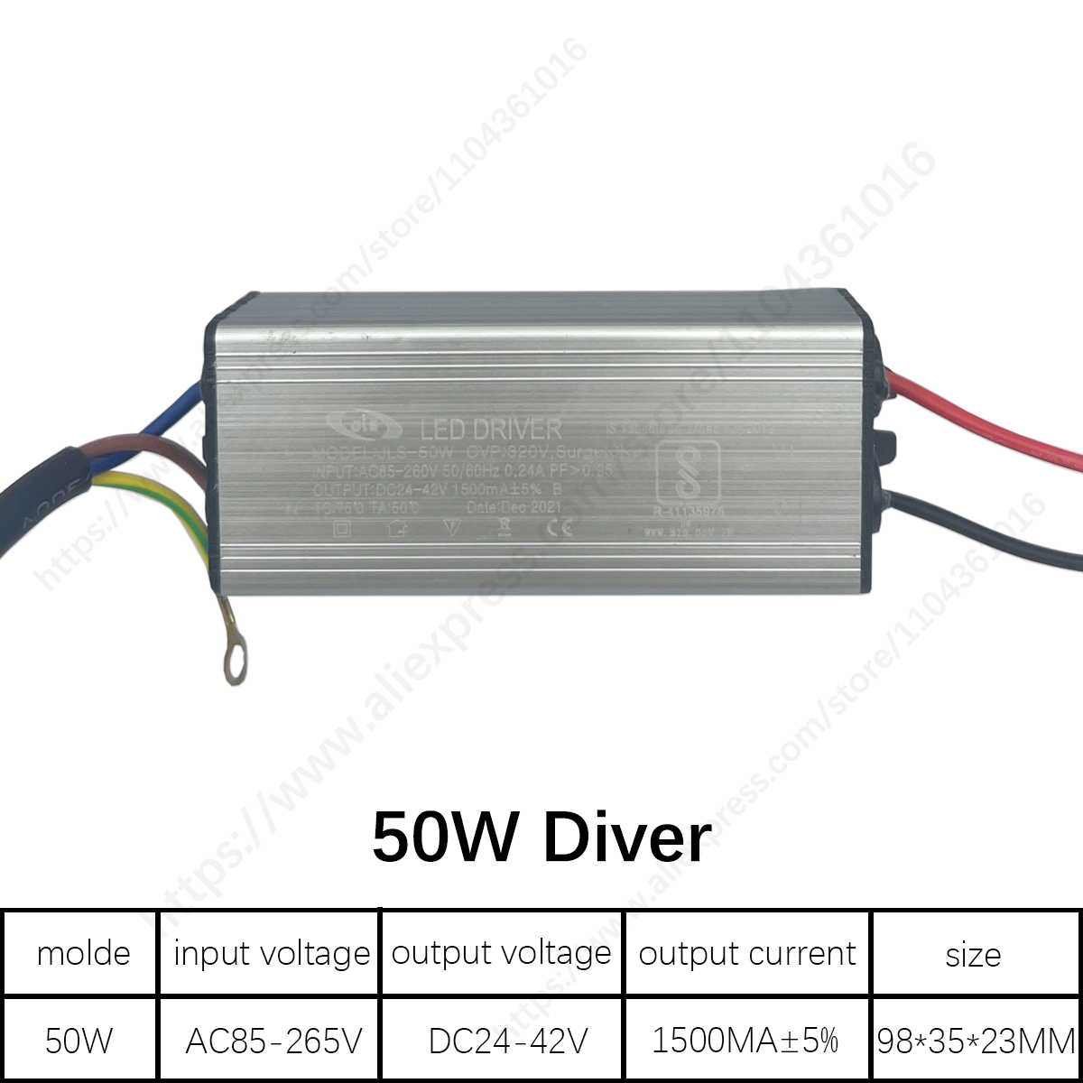 30W 50W 60W 80W 100W bez migotania wodoodporny sterownik doprowadziło stałe napięcie DC24-42V zasilacz AC85-265V transformatory oświetleniowe: Niebieski