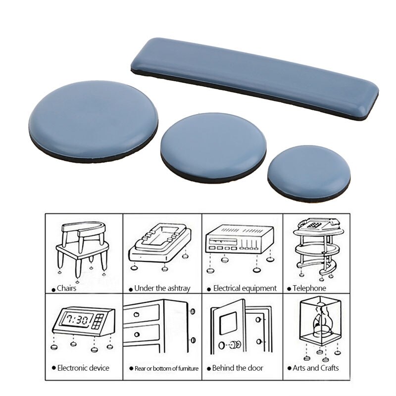 4PCS Self-Adhesive Furniture Sliding Pads Home Furniture Foot Pads Corner Crash Pads Floor Protection Pads
