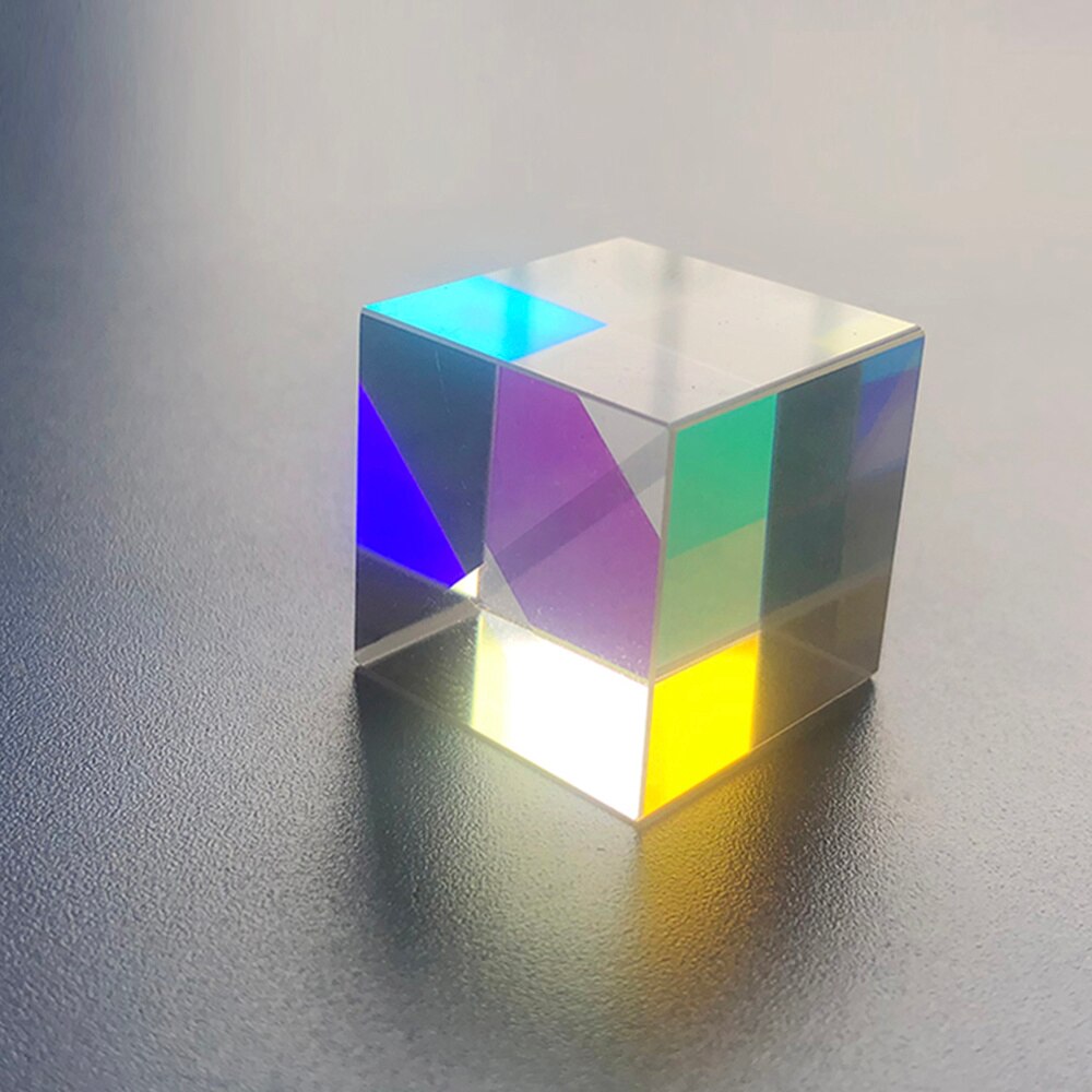 6pcs Color Prism K9 Glass Six-sided Bright Light Cube Beam Splitting Prisms Optical Experiment Lens Edge Research Decoration