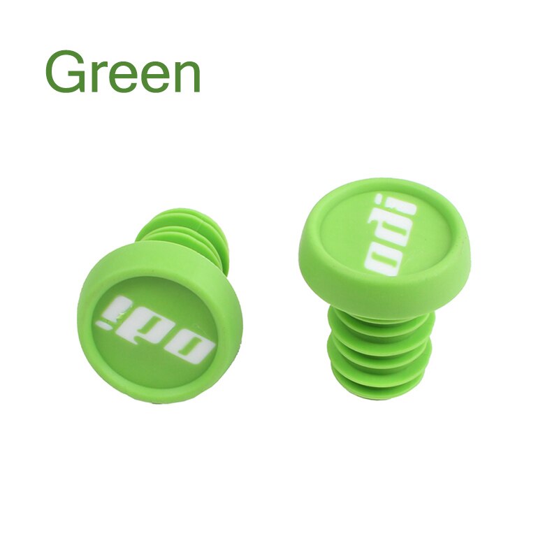 ODI – poignées de vélo antidérapantes en Silicone, pour vtt, guidon, avec bouchon d'extrémité de barre en caoutchouc, accessoires pour vélo de descente XC/AM: Green-1Pair-cover