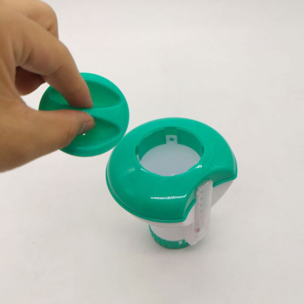 Swimming pool chlorine dispenser with thermometer, disinfection, automatic applicator pump, whirlpool cleaning accessories