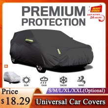 Bilcover fuld sedan covers med reflekterende strimmel solcreme beskyttelse støvtæt uv ridsefast universal bil covers