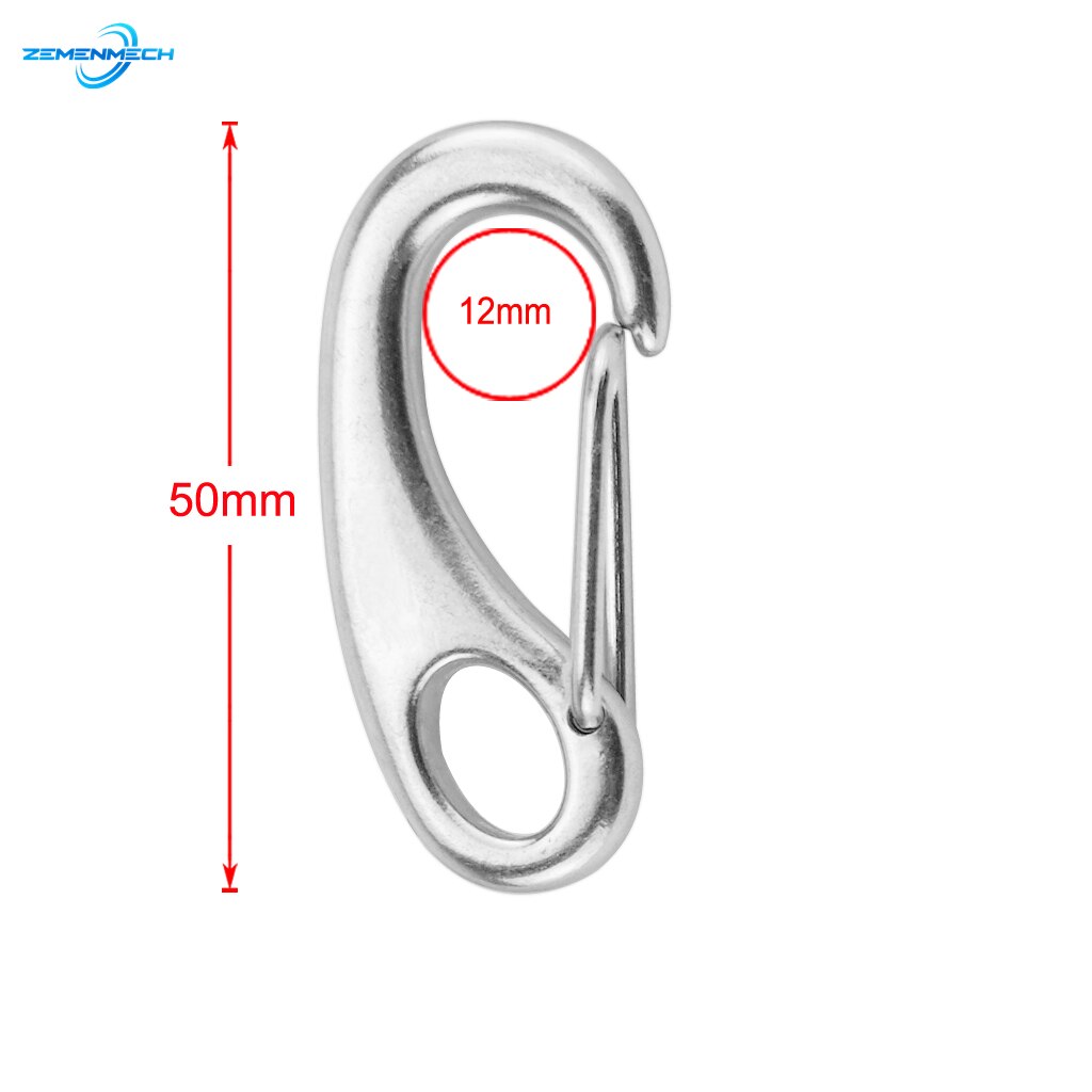 Stainless Steel Egg Shape Spring Snap Hook Clips Quick Link Carabiner Buckle Eye Shackle Lobster Claw Outdoor Boat Accessories