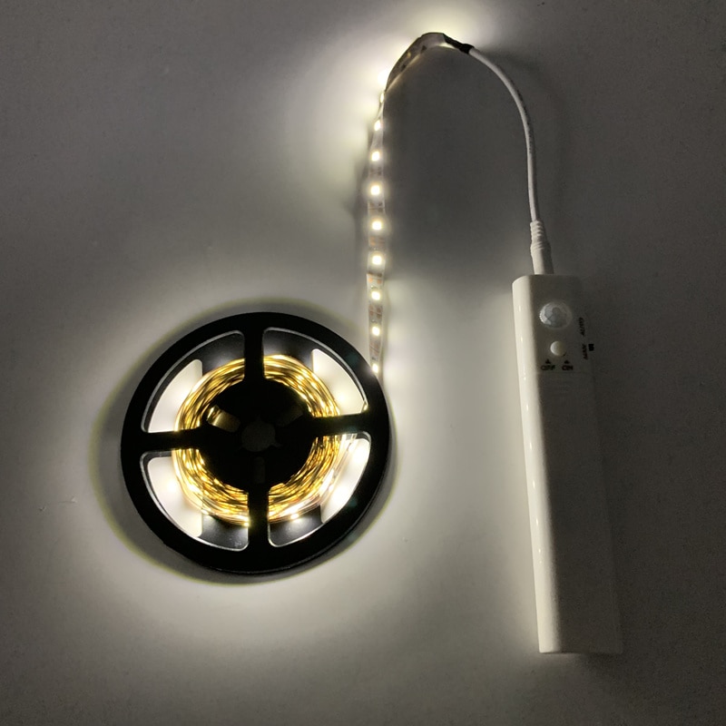 Pir trådløs bevegelsessensor ledet nattlys sengeskap trapp sensor lys luminaria usb 5v ledet stripe nattlampe til tv bakgrunnsbelysning