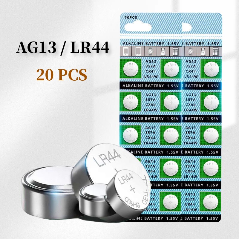 20pcs AG13 LR44 L1154 A76 Alkaline Button Battery Cell Luminous Toy Batter Watch Electronic Clock Movement Flash Alarm Flashligh: Default Title