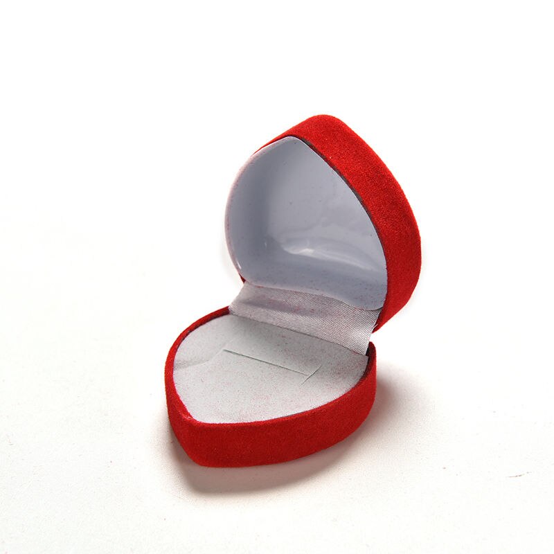 1 Pc Opvouwbare Fijne Sieraden Doos Display Storage Case Red Engagement Hart Fluwelen Ring Box Organizer