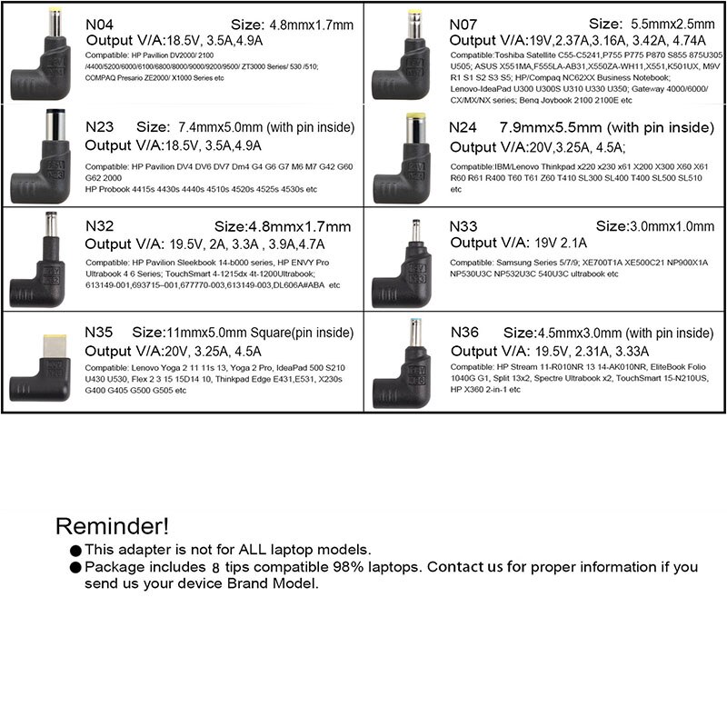 LVSUN 8 puntas 90W adaptador Universal para ordenador portátil cargador de portátil fuente de alimentación 12v 15v 16v 16,5 v 18v 18,5 v 19v 19,5 v 20v 24v