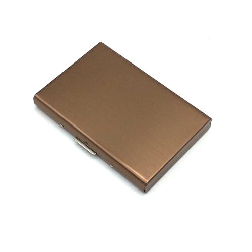 Stainless Steel Bank Credit Card Holder For Men Anti Protect Travel ID Cardholder Women Rfid Wallet Metal Case Porte Carte: Brown