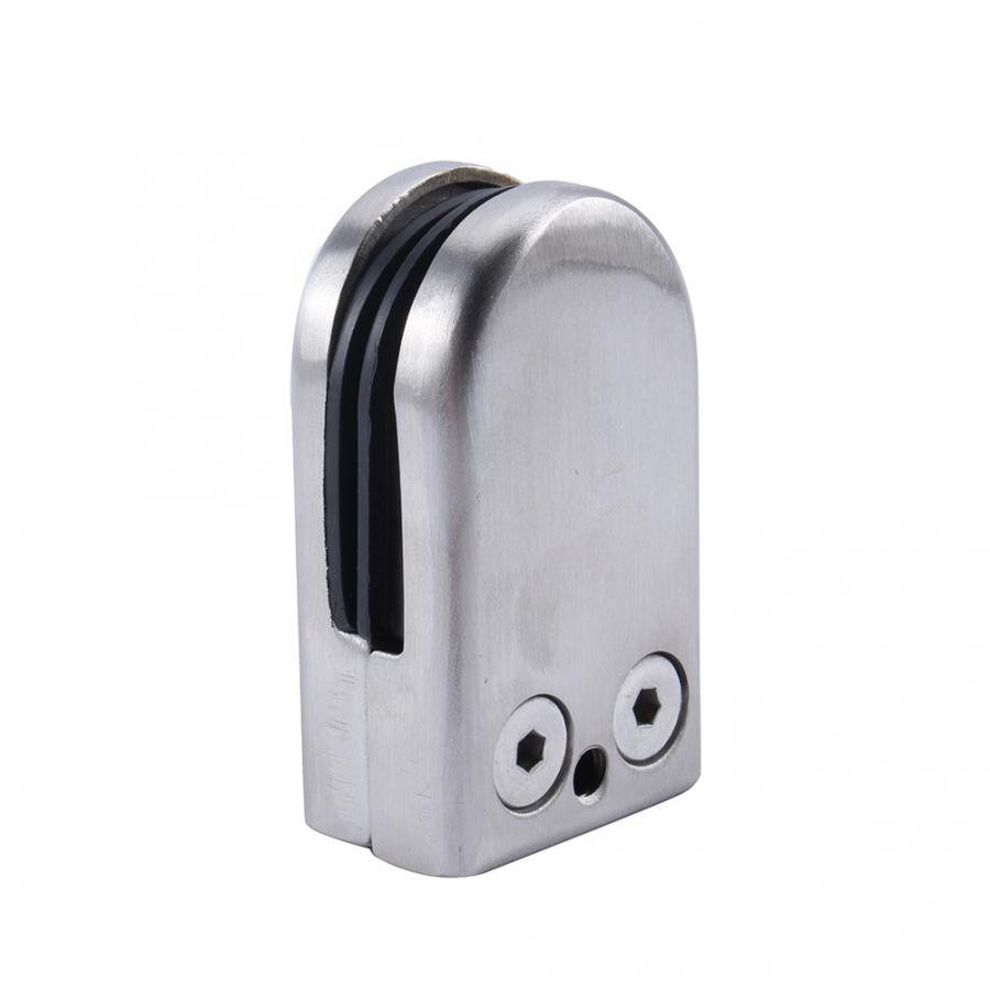 Stainless Steel Flat Round Holder Glass Clamp Bracket for Balustrade glass shelf