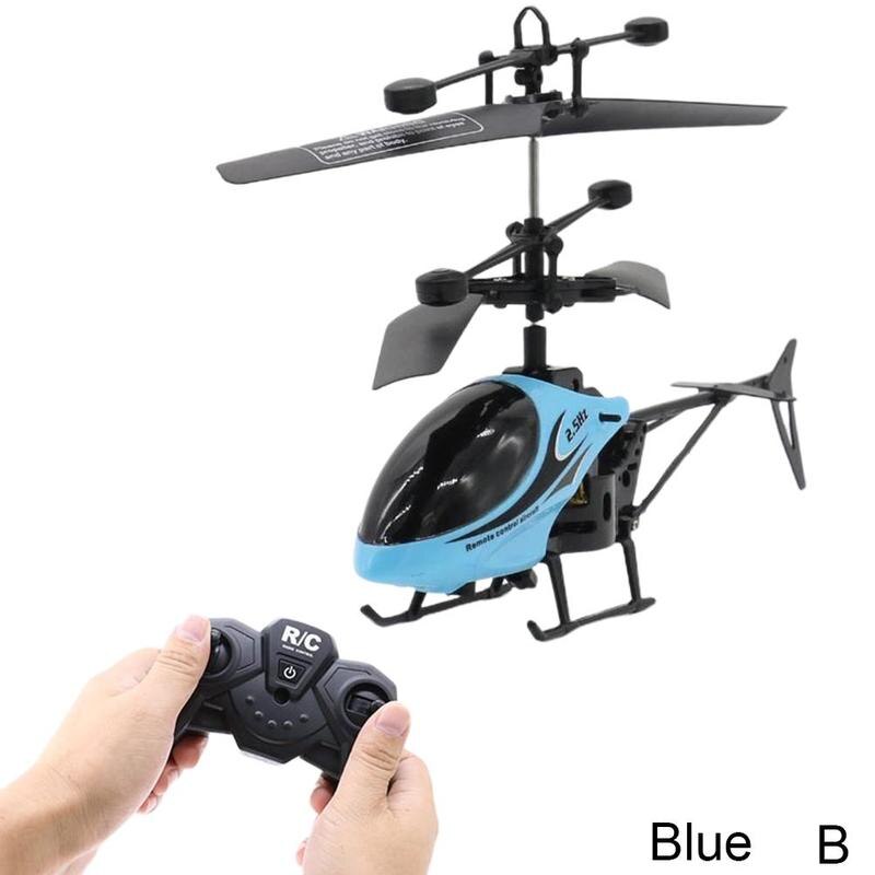 RC Mini helicóptero de 2 vías Helicóptero De Control Remoto remotos resistente caída ligera con helicóptero de Control de niños T N6H4: blue