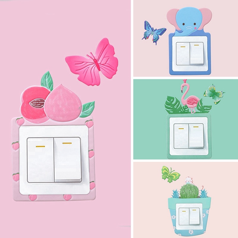 DIY Switch Stickers Cute Light Bulb Toilet Paper Wall Stickers Home Decoration Bedroom Parlor Decoration JJJTZ51