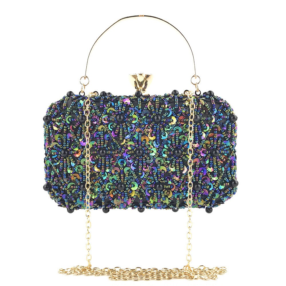 Handgemachte Pailletten Perlen Abend Tasche Silber Goldene Handgemachte Hochzeit Party Brautjungfer Telefon machen-hoch Schild Cluches Tasche