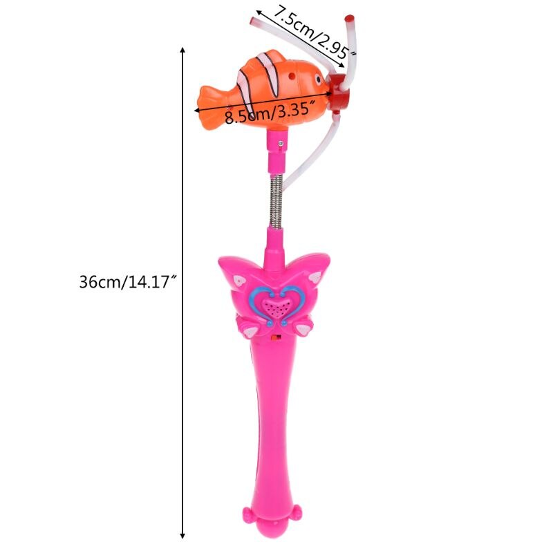 Rueda giratoria de viento con luz Flash para niños, juguete de música luminosa, palo mágico de mariposa, , 1 unidad