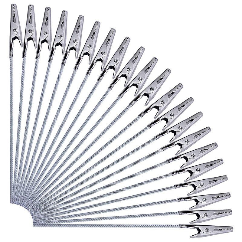 Pince crocodile à longue queue en fil métallique, 50 pièces, porte-cartes, porte-numéro de Table (4.7 pouces/120mm): Default Title