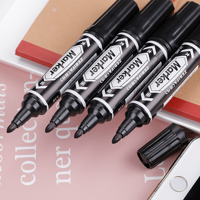 3 stücke/5 stücke Wasserdicht dauerhaft Marker Stifte Schwarz Blau verrotten Zwei Schreibfedern Öl Tinte Kein Verblassen Unterschrift Stift für Papier Metall Glas Kennzeichnung
