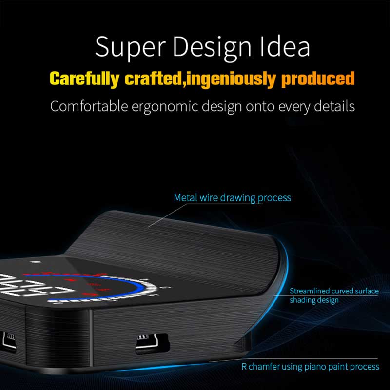 3.8 -tommers hd-bil-head-up-display bildisplay generell led-bildisplay bil varslingssystem for fart