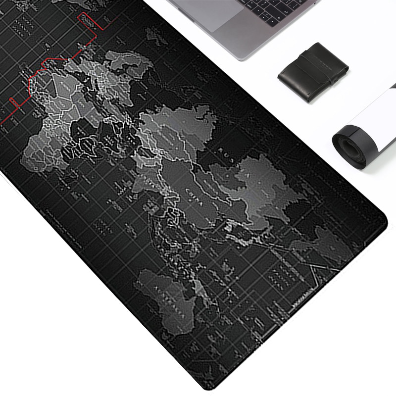 World Map Large Gaming Mouse Pad Lockedge Mouse Mat Keyboard Pad Desk Mat Table Mat Gamer Mousepad For Laptop Notebook