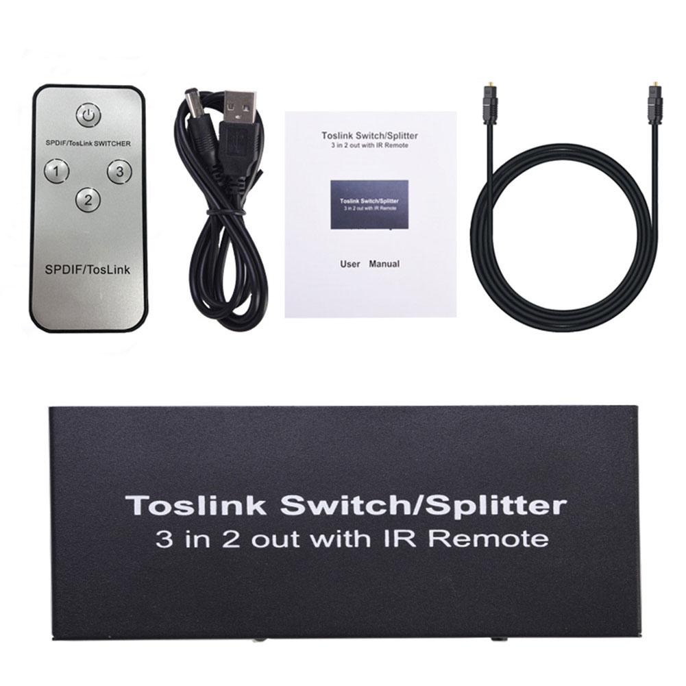 3x2 HDMI-compatible Splitter Video Switcher Adapter 3 In 2 Out Converter Amplifier With Remote Control For Xbox PS4 HDTV Laptop