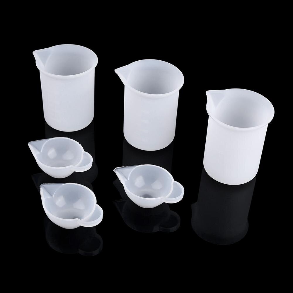 Reusable DIY 6pcs Silicone Nonstick Measuring Mixing Cups for Resin Glue Tools Cup Making Handmade Craft