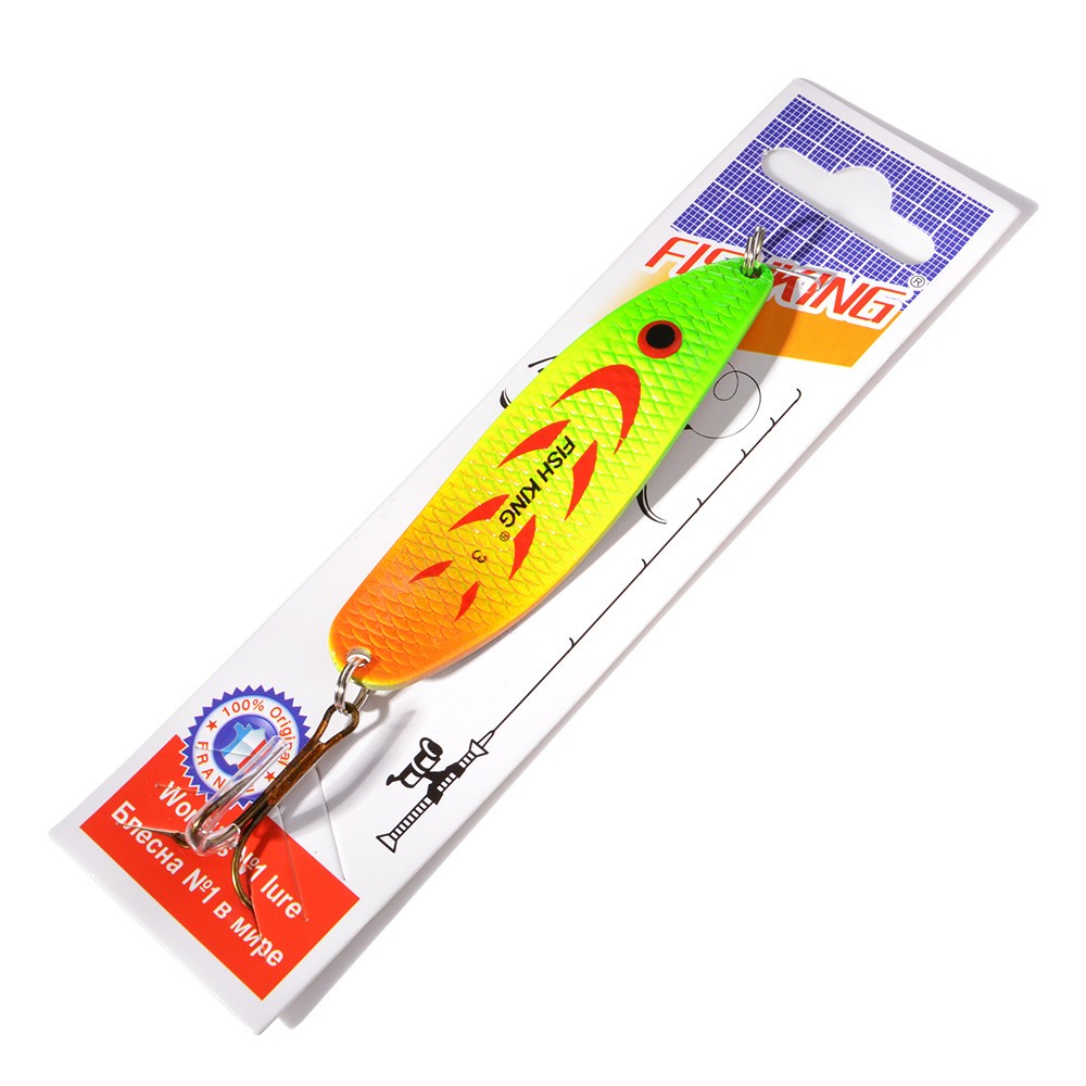 FISHKING-Señuelos de Pesca, cuchara Wobble de Metal, anzuelo de trucha, cuchara giratoria de 18g 27g señuelos spinning de pesca mar jigs de pesca de mar señuelos spinning mar cebos duros cucharillas de pescas Pinzas me