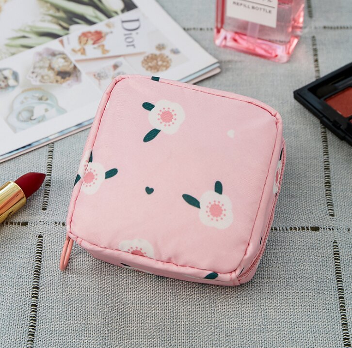 Mini dames cosmetische tas cactus reis toilettas beauty make-up tassen cosmetica organizer rits make-up case etui: Bloemen