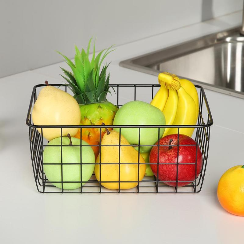 Jern opbevaringskurv kunst smedede opbevaringskurv desktop badeværelse organisator holder hjem diverse container panier de rangement