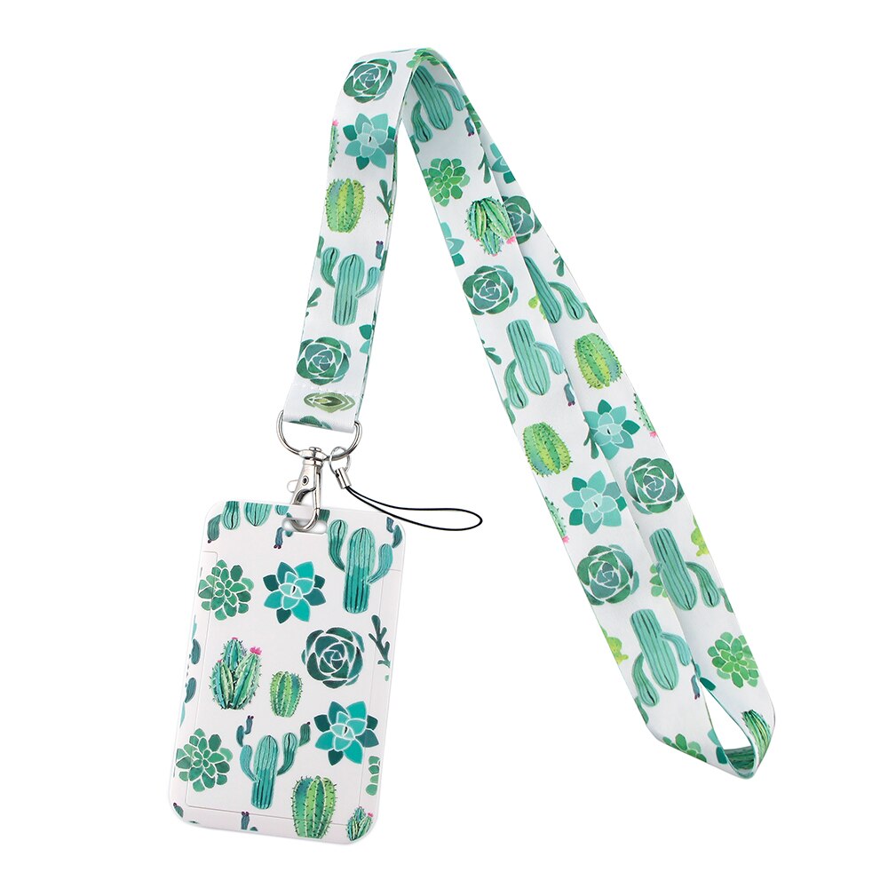 CB356 Plant Cactus Lanyard ID Badge Holder Car KeyChain ID Card Passport Gym Phone Badge Kids Key Ring Holder Jewelry: 3