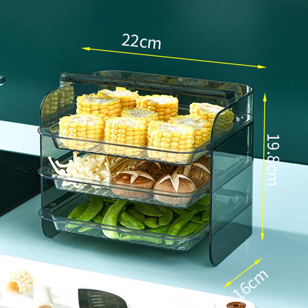 Kitchen Preparation Plate Organizer 3-Layers Cooking Dishes Tray Multi-functional Wall Mount Racks Kitchen Supplies Storage Set